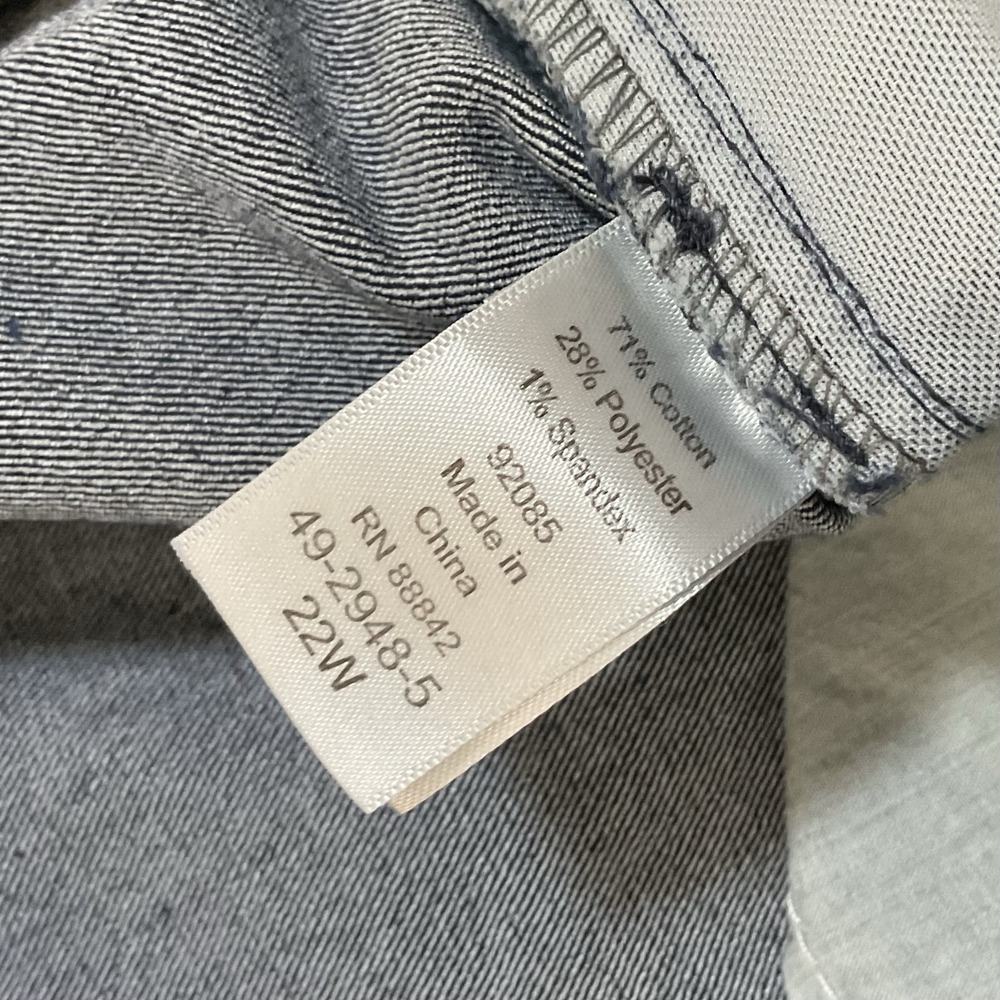 Woman Within Straight Jeans Womens 22W Blue Dark Wash High Rise Stretch 44x30 - Picture 4 of 10